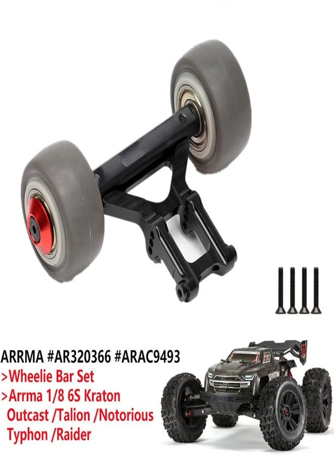 UURCSKY Aluminum Wheelie Bar Set Upgrades Part for Arrma 1/8 Kraton Notorious Outcast Talion Typhon 6S Rc Car AR320366 （Black） - Image 2